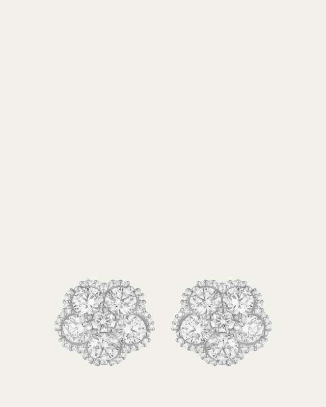 18K White Gold Wild Child Diamond Stud Earrings